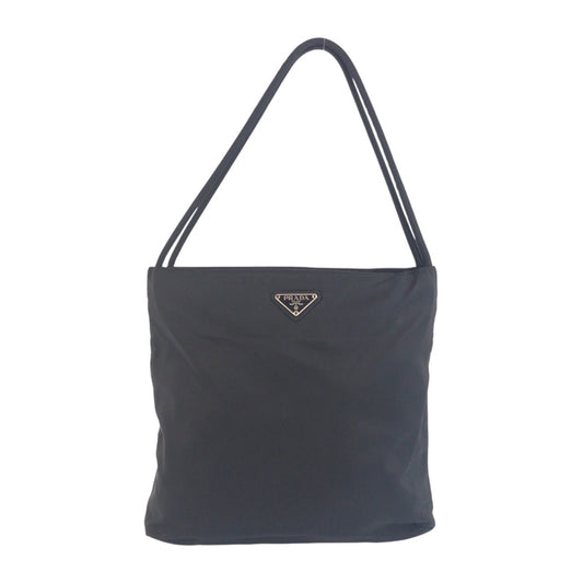 PRADA Tote Bag Nylon Black SilverMetal Test Triangle With logo