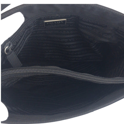 PRADA Tote Bag Nylon Black SilverMetal Test Triangle With logo