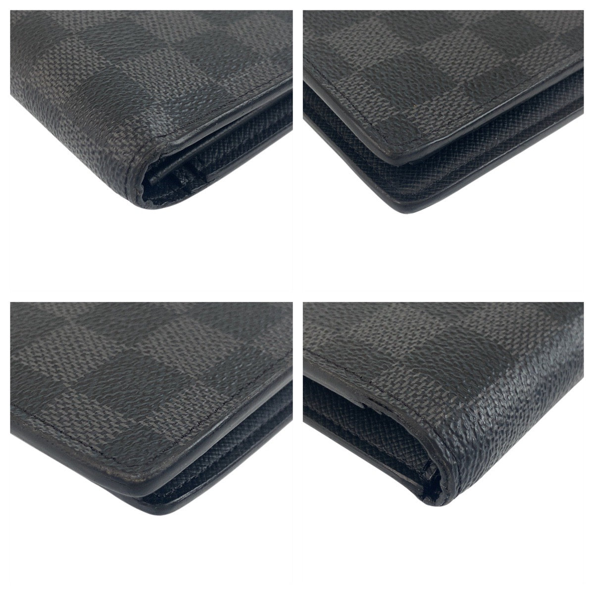 LOUIS VUITTON Long Wallet Purse N62227 PVC black black gray Damier Graphite Portefeuille Ron