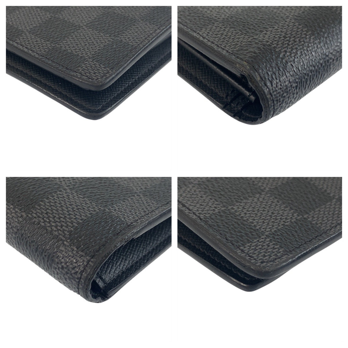 LOUIS VUITTON Long Wallet Purse N62227 PVC black black gray Damier Graphite Portefeuille Ron