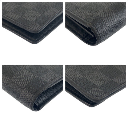 LOUIS VUITTON Long Wallet Purse N62227 PVC black black gray Damier Graphite Portefeuille Ron