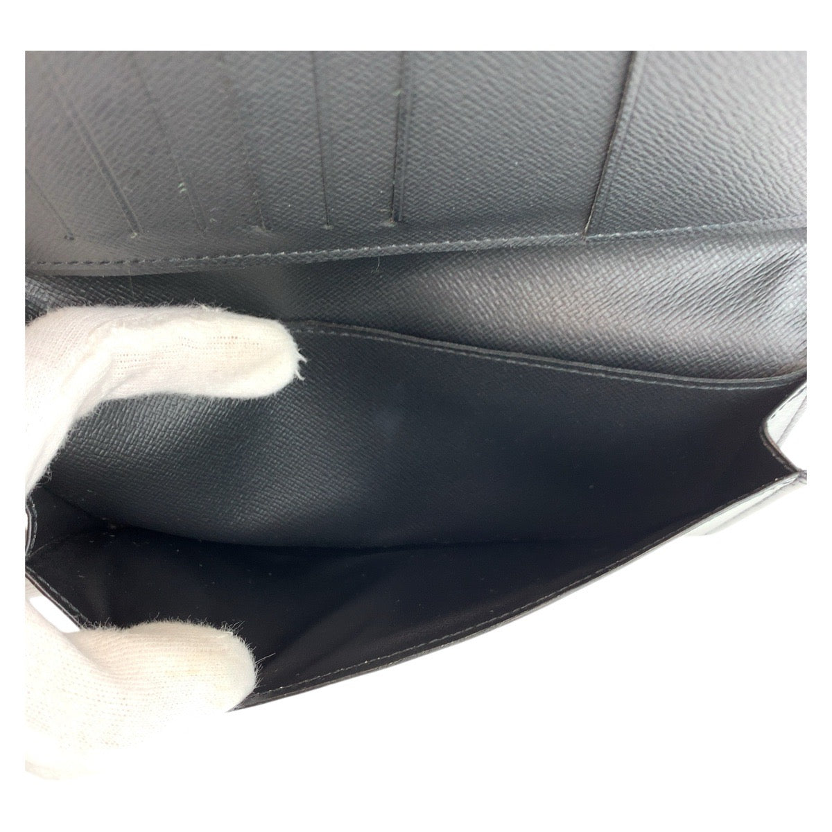 LOUIS VUITTON Long Wallet Purse N62227 PVC black black gray Damier Graphite Portefeuille Ron