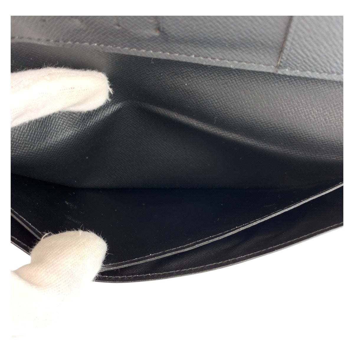 LOUIS VUITTON Long Wallet Purse N62227 PVC black black gray Damier Graphite Portefeuille Ron