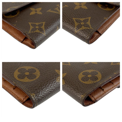 LOUIS VUITTON Long Wallet Purse M61215 PVC Brown Gold Metal Monogram Porte Tresor International