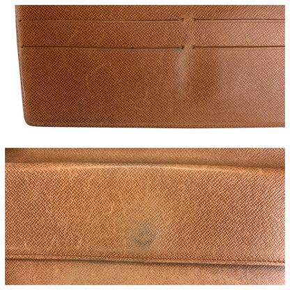 LOUIS VUITTON Long Wallet Purse M61215 PVC Brown Gold Metal Monogram Porte Tresor International
