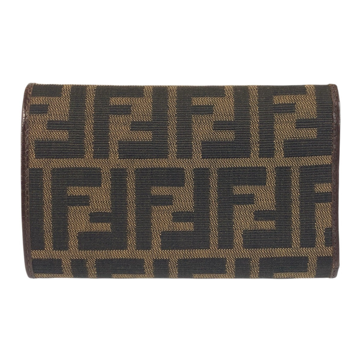 FENDI Tri-fold wallet 07-15829/0-012 canvas Brown Silver Metal Zucca