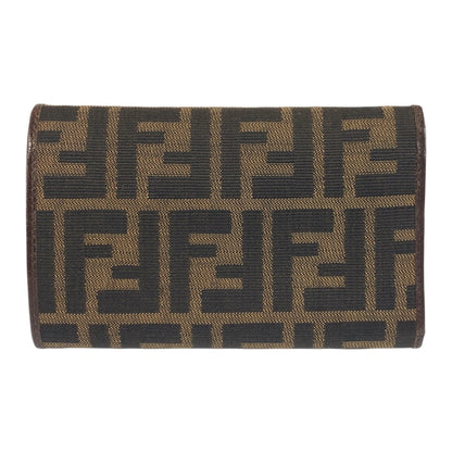 FENDI Tri-fold wallet 07-15829/0-012 canvas Brown Silver Metal Zucca