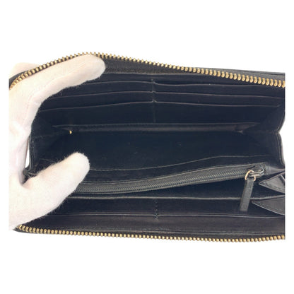 GUCCI Long Wallet Purse 112724 leather Black GoldMetal Guccisima