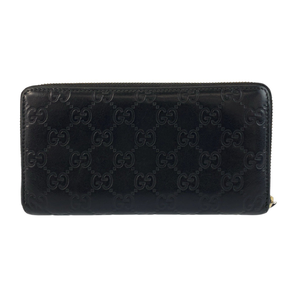 GUCCI Long Wallet Purse 112724 leather Black GoldMetal Guccisima