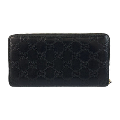 GUCCI Long Wallet Purse 112724 leather Black GoldMetal Guccisima