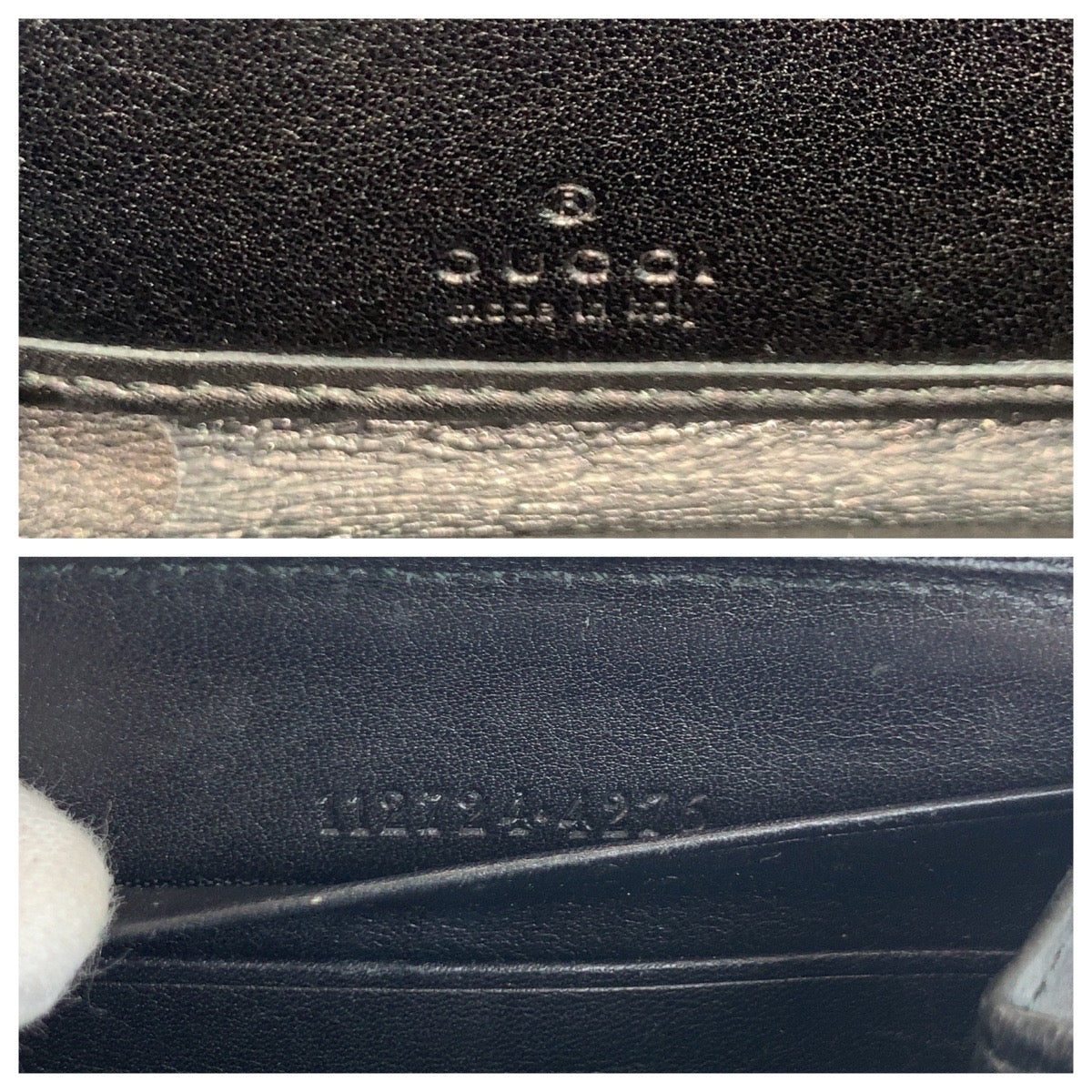 GUCCI Long Wallet Purse 112724 leather Black GoldMetal Guccisima
