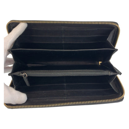 GUCCI Long Wallet Purse 112724 leather Black GoldMetal Guccisima
