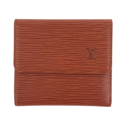 LOUIS VUITTON Tri-fold wallet M63483 leather Kenya Brown Brown Gold Metal Epi Porto Monevier Cartes Crdit