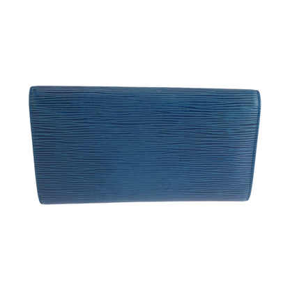 LOUIS VUITTON Long Wallet Purse M6359G Epi Leather Blue GoldMetal Epi Porto Monnet Credit