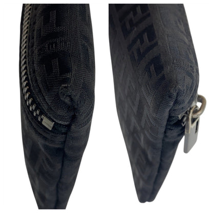 FENDI Pouch 7N0012 Nylon Black SilverMetal Zucchino
