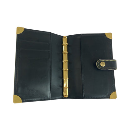 LOUIS VUITTON Notebook cover R20884 leather black Suhari Agenda PM