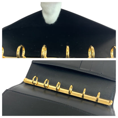 LOUIS VUITTON Notebook cover R20884 leather black Suhari Agenda PM