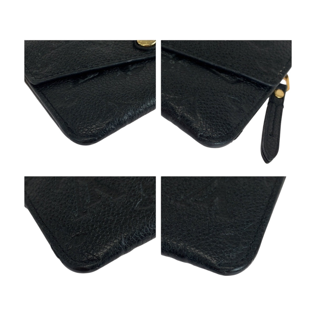 LOUIS VUITTON Coin case M60633 leather black Monogram Unplant Pochette cree