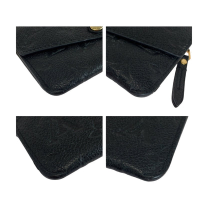 LOUIS VUITTON Coin case M60633 leather black Monogram Unplant Pochette cree