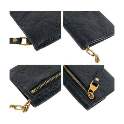 LOUIS VUITTON Coin case M60633 leather black Monogram Unplant Pochette cree