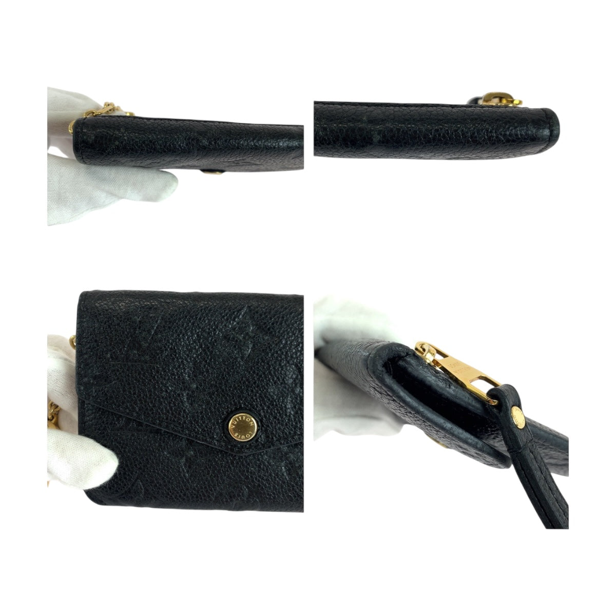 LOUIS VUITTON Coin case M60633 leather black Monogram Unplant Pochette cree