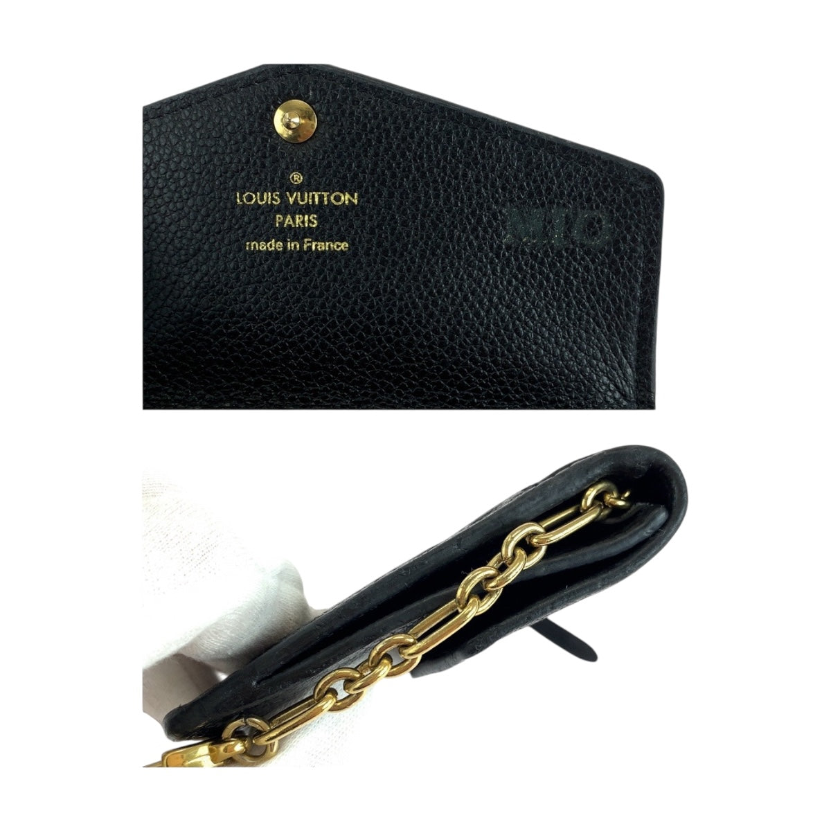 LOUIS VUITTON Coin case M60633 leather black Monogram Unplant Pochette cree