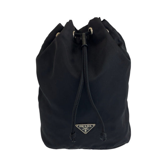 PRADA Pouch Nylon Black SilverMetal Test Triangle With logo