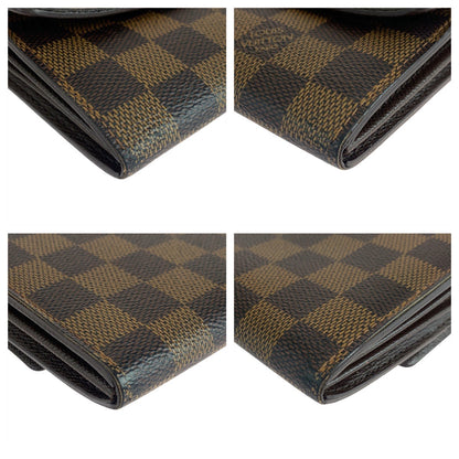 LOUIS VUITTON Long Wallet Purse N61734 PVC Brown Gold Metal Damier Portefeuille Sarah