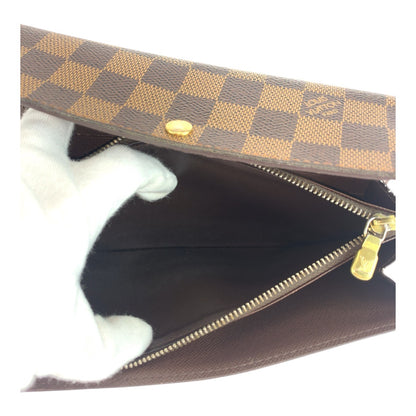 LOUIS VUITTON Long Wallet Purse N61734 PVC Brown Gold Metal Damier Portefeuille Sarah