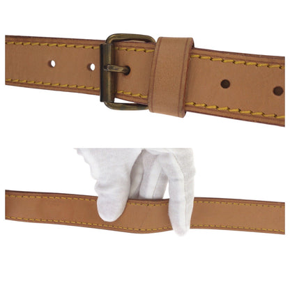 LOUIS VUITTON Shoulder Bag leather Brown Gold Metal