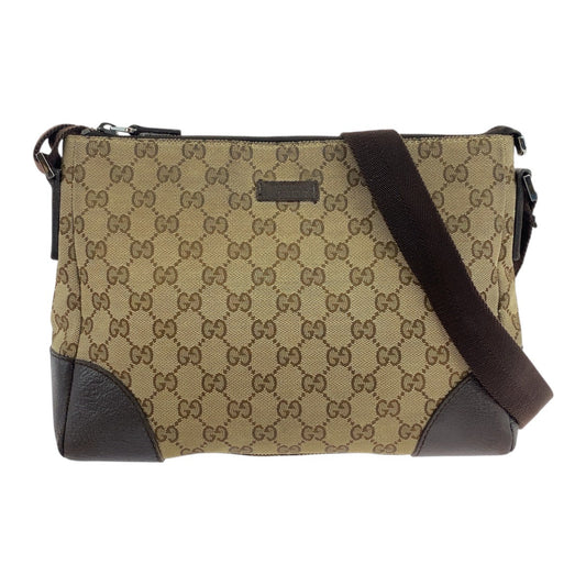 GUCCI Shoulder Bag 114 273 GG canvas Beige Brown SilverMetal
