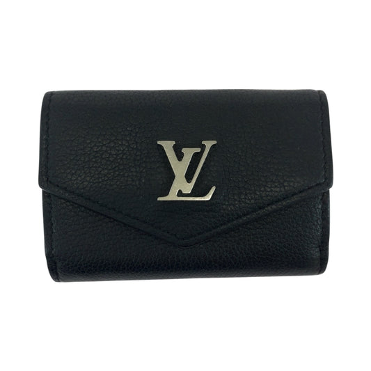 LOUIS VUITTON Tri-fold wallet M63921 leather black Portefeuille Rock Mini
