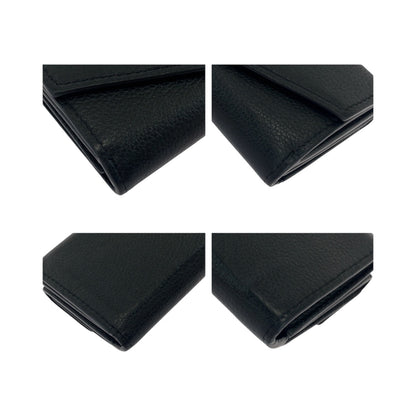 LOUIS VUITTON Tri-fold wallet M63921 leather black Portefeuille Rock Mini