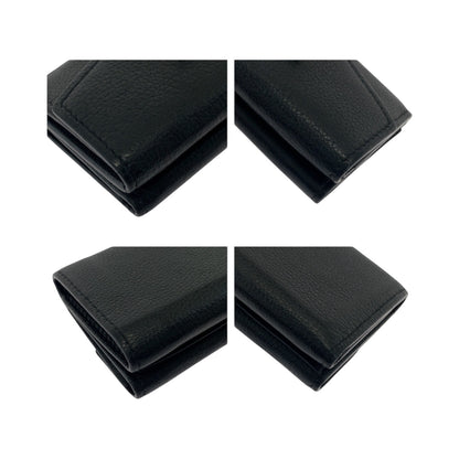 LOUIS VUITTON Tri-fold wallet M63921 leather black Portefeuille Rock Mini