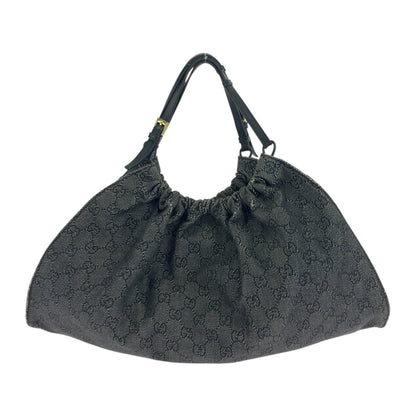 GUCCI Handbag 76554 GG canvas Grey Black Gold Metal