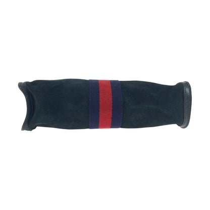 GUCCI Clutch bag Suede Navy Red Blue Old Gucci Shelly Line