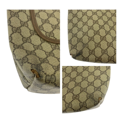 GUCCI Tote Bag 39 02 003 GG Supreme Canvas Beige green red Old Gucci Shelly Line
