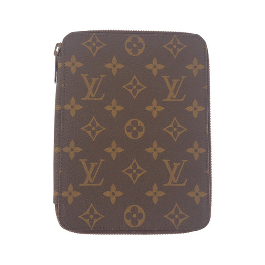 LOUIS VUITTON passport case leather Brown Gold Metal Monogram Couvertleur Paspole
