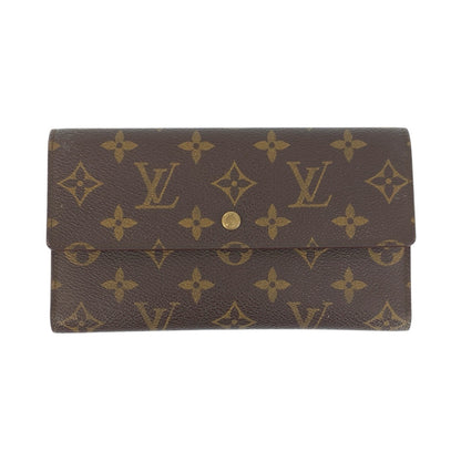 LOUIS VUITTON Long Wallet Purse M61215 PVC Brown Gold Metal Monogram Porte Tresor International