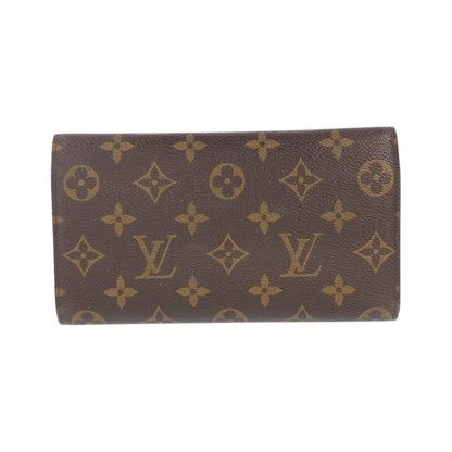 LOUIS VUITTON Long Wallet Purse M61215 PVC Brown Gold Metal Monogram Porte Tresor International