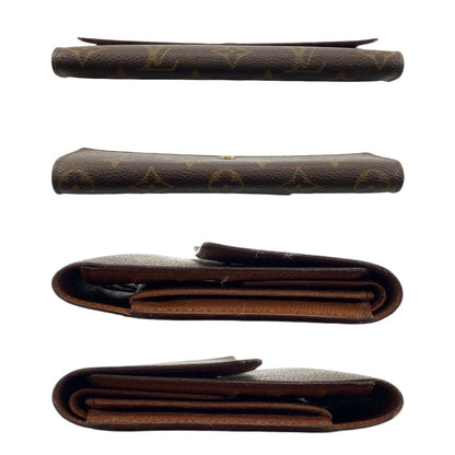 LOUIS VUITTON Long Wallet Purse M61215 PVC Brown Gold Metal Monogram Porte Tresor International