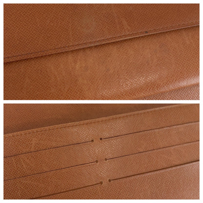 LOUIS VUITTON Long Wallet Purse M61215 PVC Brown Gold Metal Monogram Porte Tresor International