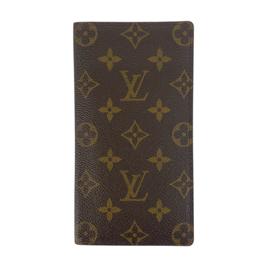 LOUIS VUITTON Long Wallet Purse M61823 PVC Brown Monogram Porte Valeurs Cartes Crdit