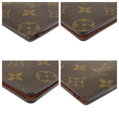 LOUIS VUITTON Long Wallet Purse M61823 PVC Brown Monogram Porte Valeurs Cartes Crdit