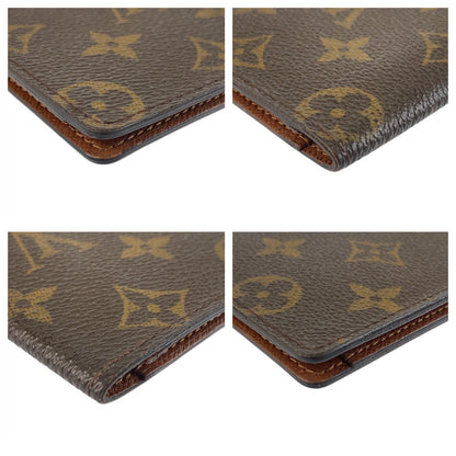 LOUIS VUITTON Long Wallet Purse M61823 PVC Brown Monogram Porte Valeurs Cartes Crdit