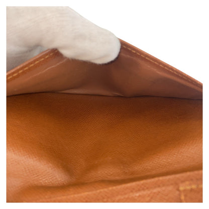 LOUIS VUITTON Long Wallet Purse M61823 PVC Brown Monogram Porte Valeurs Cartes Crdit