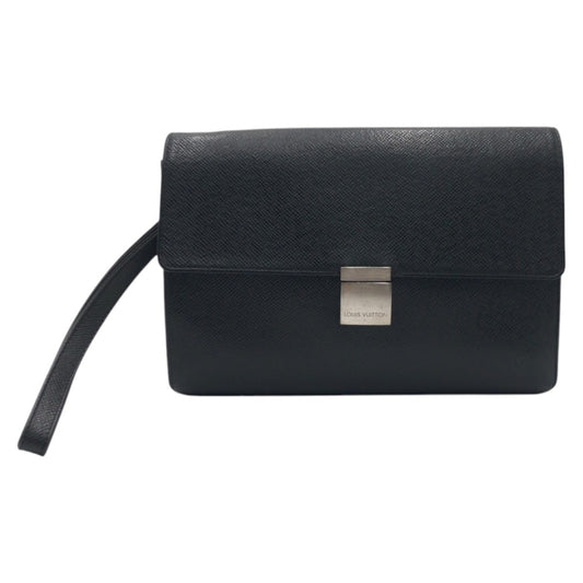 LOUIS VUITTON Clutch bag M30782 leather Black black Taiga ardwards Selenga