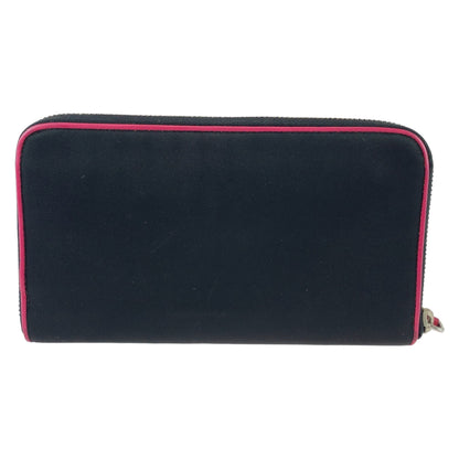 PRADA Long Wallet Purse Nylon Black Pink SilverMetal Test