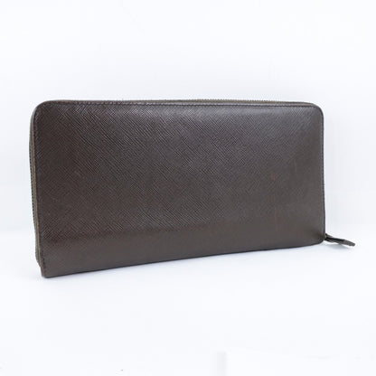 PRADA Long Wallet Purse 2ML220 Safiano Brown Brown Zip Around