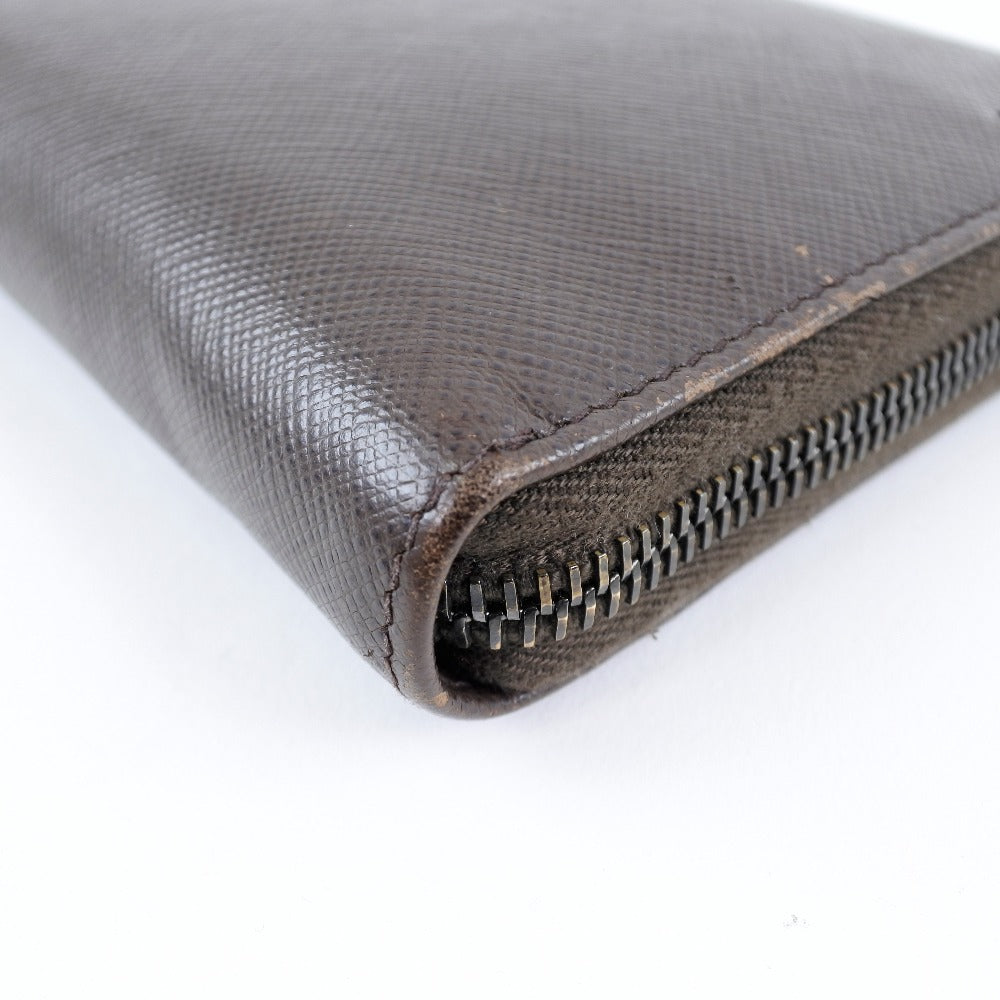 PRADA Long Wallet Purse 2ML220 Safiano Brown Brown Zip Around